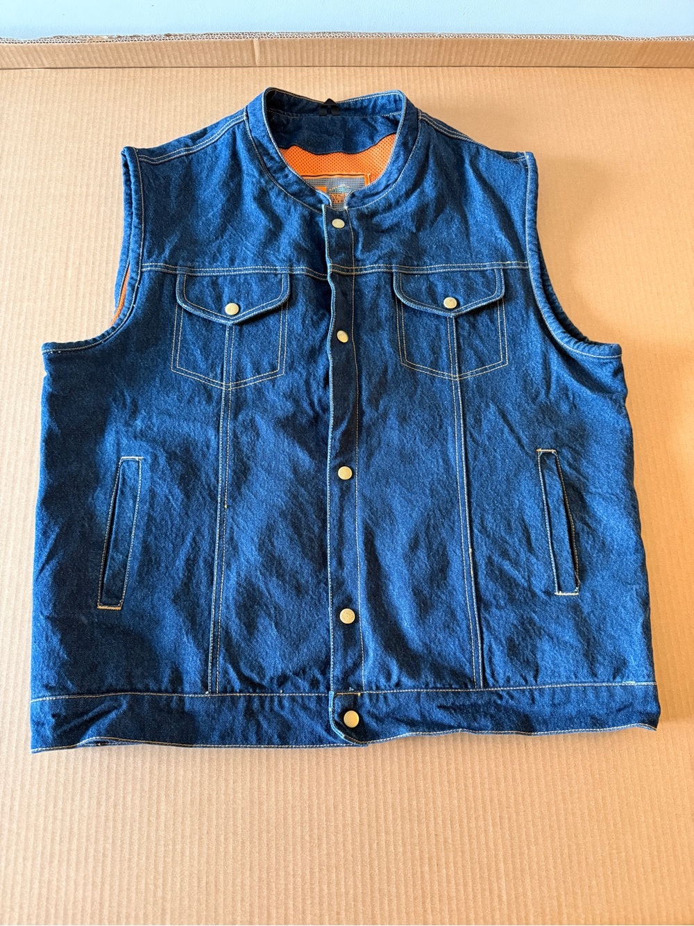 Men’s Tennessee Leather denim biker vest